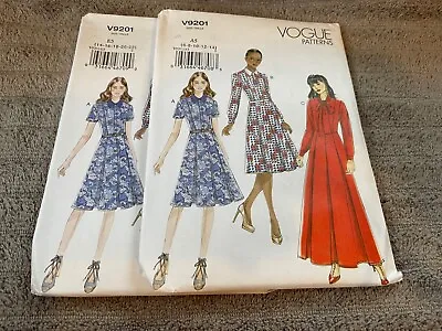 Vogue Pattern V9201 Misses Dress W/Princess Seams & Front Pleats In 2 Lengths • $3.50