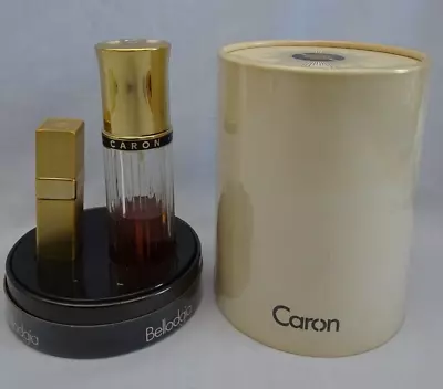 Vintage 70s Bellodgia Caron Cologne Spray & Perfume Purse Atomizer Set Orig Box • $49.89