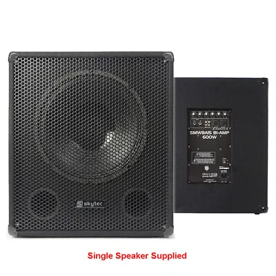 CHOICE Skytec Active Powered Bass Bin DJ Sub Disco Subwoofer 15  18  600-1000W • £249