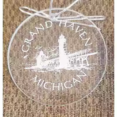 Grand Haven Michigan Glass Collector Ornament Souvenir Pier Lighthouse • $8