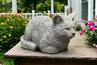 Laying Cat Statue Garden Pet Memorial Outdoor Kitty Sculpture Cat Lovers Gift 5  • $59