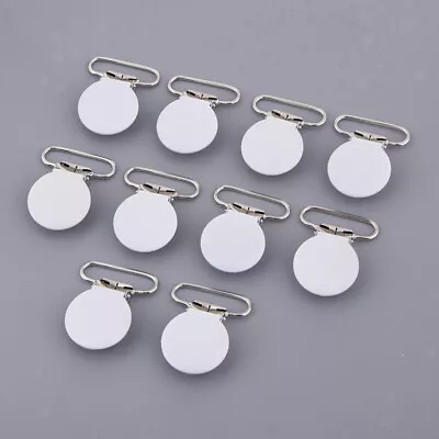 10pcs Metal Pacifier Suspender Clip For Dummy Baby Teether Toy Holder White • £7.60