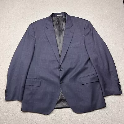 Peter Millar Blazer Jacket Mens 46 R Blue Windowpane Wool Suit Sport Coat • $44.99