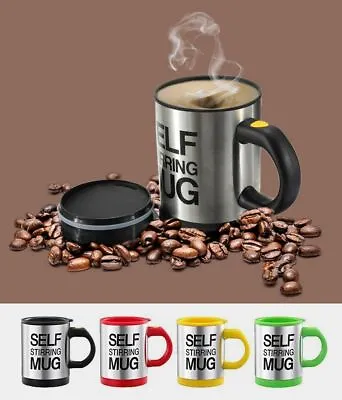 £14.49 • Buy Self Stirring Mug Stainless Steel Lazy Automatic Coffee Tea Milk Mixing Cup Gift
