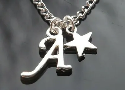 £3.24 • Buy Personalised Silver Plated Necklace With Star & Letter Initial Pendant