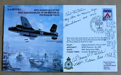 Mitchell B25 Bomber 1983 Raf Cover Signed Us Veterans Fontana Marshall & Kasler • £19.95