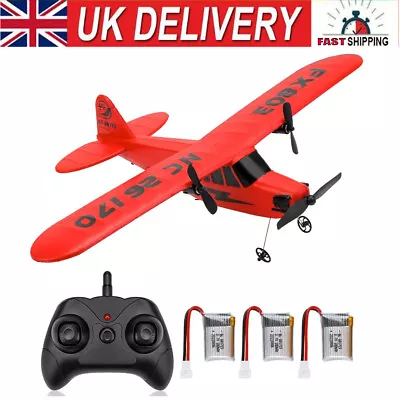 RC Plane 2 Channels 2.4Ghz Remote Control Airplane Ready To Fly EPP Aircraft UK • £29.43