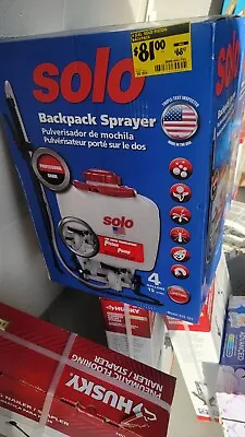 Solo Inc 425-101 Backpack Sprayer Applicator Piston Pump 4 Gallon New In Box • $67.50