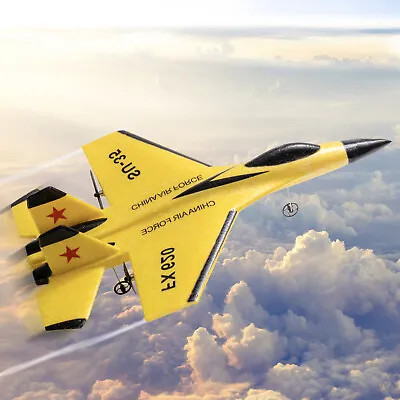 Roclub Yellow EPP Foam SU-35 Model Plane Toy Remote Control Airplane RC Glider • $27.99