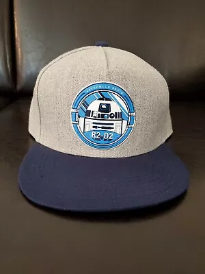 Star Wars 2Tone Marled Light Gray & Blue R2D2 Droid Adjustable Snap Back Cap • $19