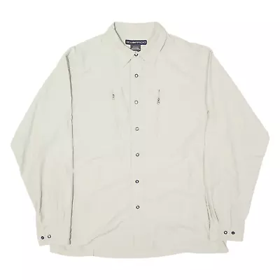 EXOFFICIO Outdoor Wear Mens Plain Shirt Beige Nylon Long Sleeve M • £14.99