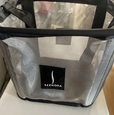 3 New SEPHORA Shopping Basket Cart Black Grey Metal Mesh Bags 7  X 7  X 8  • $42.99