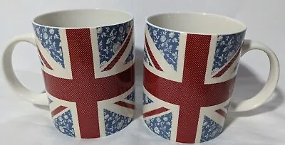 Set Of 2 Tesco British Union Jack Flag Coffee Mug Cups • £11.57