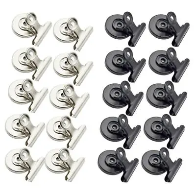 $12.21 • Buy 10 Pcs Magnetic Clips Strong Fridge Magnets Magnetic Paper Clamps For Whiteboard