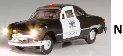 N Scale -  Police Car  Just Plug Illuminated Vehicle  WOO-JP5613 • $28.49