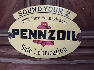 Pennzoil Vintage Porcelain Sign Service Station Gas Oil Lube Garage Gasoline Usa • $133.99