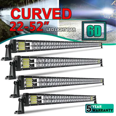 22 32 42 52'' Curved LED Work Light Bar Spot Flood Roof Driving Lamp OffRoad SUV • $234.99