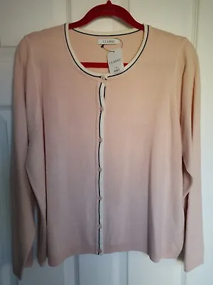 🆕 Bnwt Marks & Spencer Classic Collection Peach Mix Cardigan Size 18 M&s • £16.95