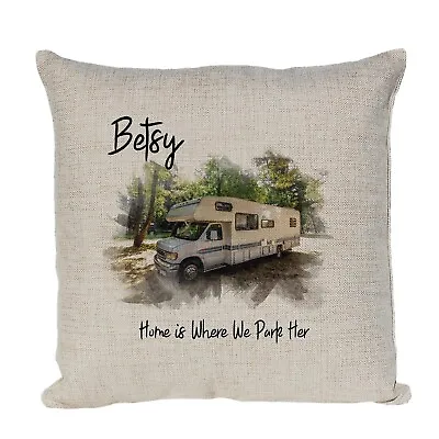 Personalised Cushion With YOUR PHOTO Of YOUR Camper Van Caravan Motor Home  • £15.99