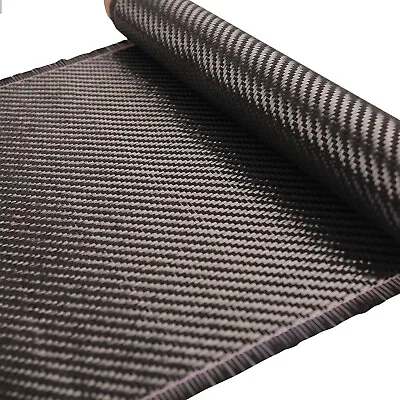 12  X 60  Carbon Fiber Cloth Roll Vinyl Wrap Fabric 2x2 Twill Weave 3k/200gsm • $20.99
