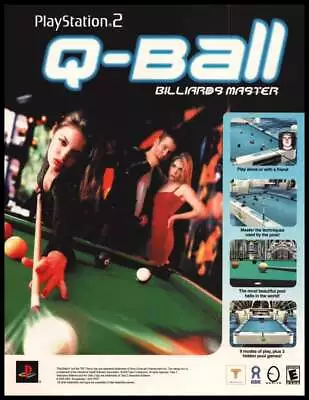 Q-Ball Billiards 2000 Playstation-print Ad/mini-poster-VTG Game Roomman Cave • $14.97