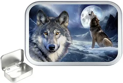 £5.55 • Buy Wolf Moon 1oz Silver Hinged Tobacco Tin, 50ml Hinged Tin, Camping Tin
