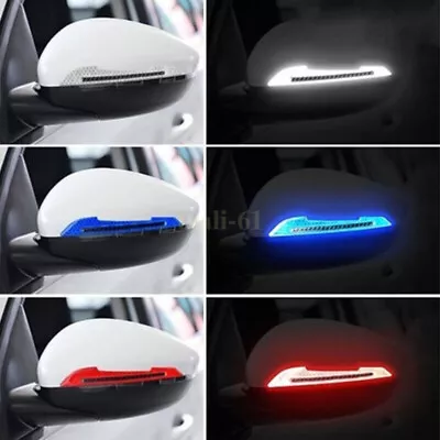 $14.48 • Buy 2Pcs Reflective Carbon Fiber Car Side Mirror Warning Decal Stickers Accessories
