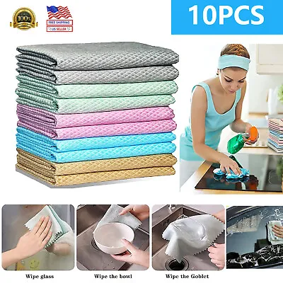 10PC Fish Scale Microfiber Polishing Cleaning Cloth Towels Rags Window Glass Car • $12.99