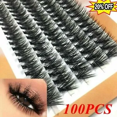$4.35 • Buy 100 Clusters Mink Eyelashes False Eyelashes Natural Soft Individual Lashes W9L3