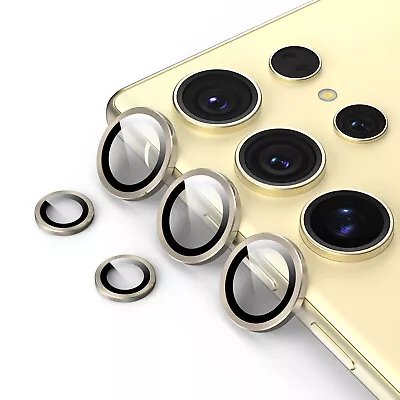 For Samsung Galaxy S23 S24 Ultra Tempered Glass Camera Lens Protector Metal Ring • $8.95