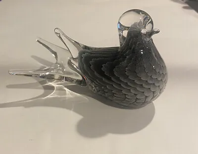 MCM Marcolin Konstglas Sweden Feathered Art Glass Bird Sculpture Paperweight • $42.50