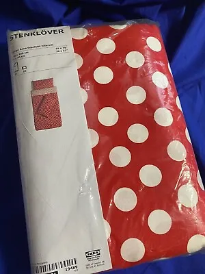 Ikea Red And White Spot Duvet Cover (Single Size) & 2 Pillowcases  • £15