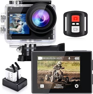 Action Camera 4K 60FPS 20MP Underwater 130FT Waterproof 170 Degree Ultra Wide! • $59.77