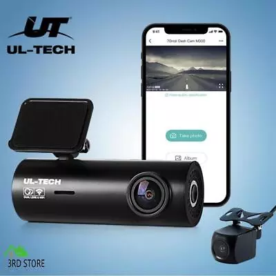 UL-tech 4K Dash Camera Front And Rear Dash Cam DVR WiFi Free Hardwire 64GB Card • $86.40