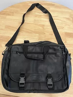 Renwick Soft Black Leather Briefcase Laptop Messenger Bag Storage NWOT • $44