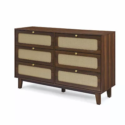 Dresser For Bedroom With 6 Drawers Wooden Antique Storage Cabinet Organizer Tall • $282.66