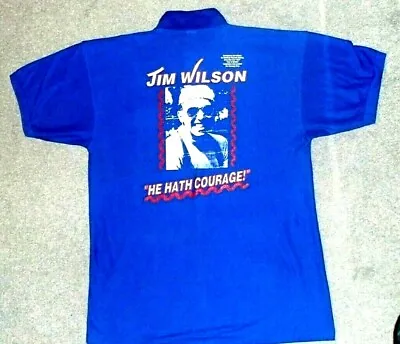 £35 • Buy J.f.wilson Cycles Blue Polo Shirt Size L Rare Jim Wilson He Hath Courage Ltd Ed