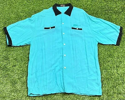 Vintage Motto Reddot Button Up Short Sleeve Shirt Men's XL Loop Collar • $22.49