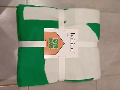 Bnwt Lovely Habitat Knitted Throw Green & White • £11.99