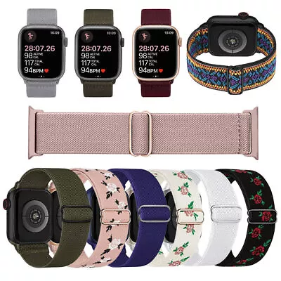 $9.49 • Buy For Apple Watch IWatch Band Ultra 8 7 SE 6 5 4 3 2 Nylon Elastic Strap 38mm-49mm