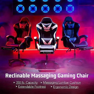 £92.99 • Buy Reclining Office Computer Gaming Racing Desk Chair W  Massage&Ergonomic Support