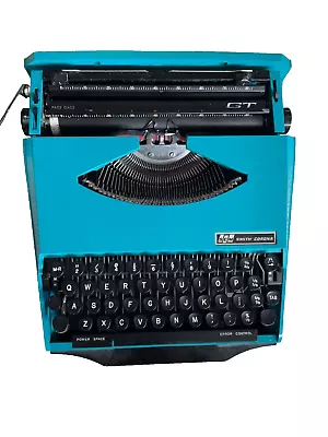 Vintage 1970s Smith Corona SCM GT Portable Typewriter Teal Colour • £39