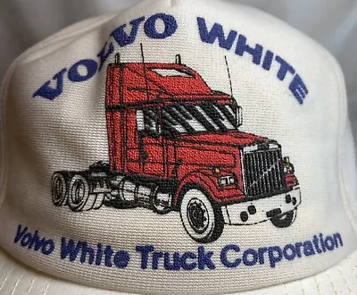 Volvo White Vintage White Volvo White Truck Corporation SnapBack Trucker Hat • $11.99