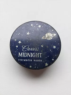 Vintage CARTER'S MIDNIGHT TYPEWRITER RIBBON  TIN Space Atomic Pristine Condition • $9.38