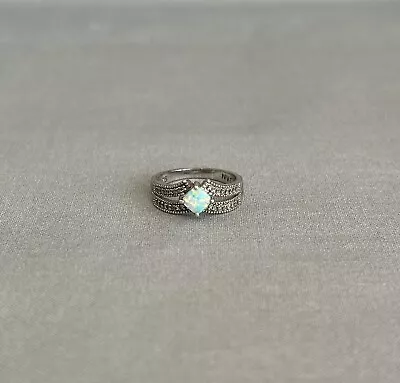 Vintage AVON Sterling Silver Nataliya V Collister Fire Opal Ring - Size 7 • $45