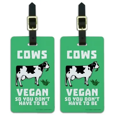 $8.99 • Buy Cows Vegan So You Don't Have To Be Luggage ID Tags Cards Set Of 2