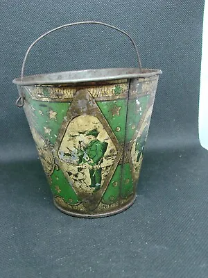 Antique Tin Toy Childs Bucket Pail With Hunter Duck Animals ! • $27.95
