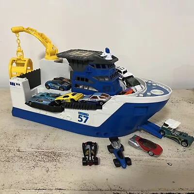 🔥Matchbox 57 2013 Matchbox Car Rescue Boat With 15 Hot Wheels/Matchbox Cars🔥 • $40