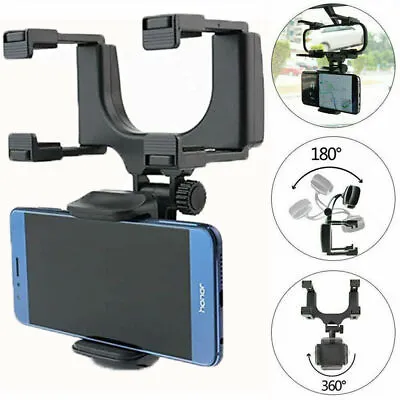 $6.49 • Buy 360° Universal Car Rearview Mirror Mount Holder Stand Cradle For Cell Phone GPS