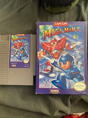 Nintendo Nes Mega Man 5 Cib Game Box Manual Original Authentic • $89